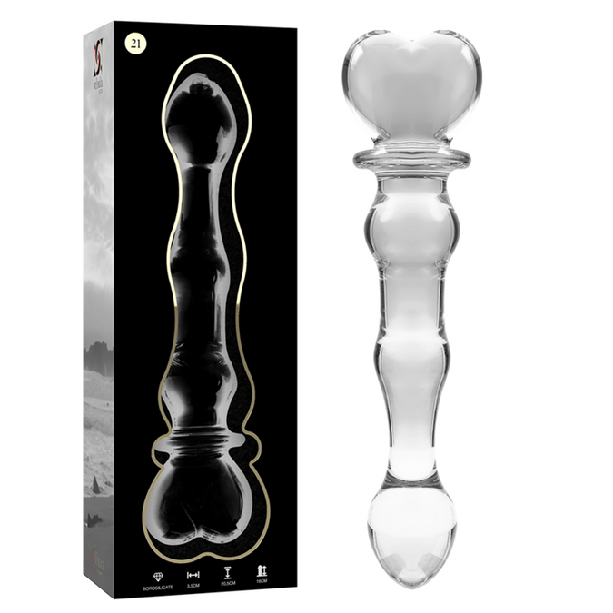 Nebula Series by Ibiza – Model 21 Dildo Borosilicate Glass Clear 20.5 cm – Ø 4 cm