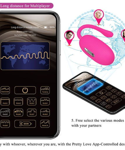 PRETTY LOVE - DOREEN RECHARGEABLE VIBRATING EGG MAGENTA REMOTE CONTROL
