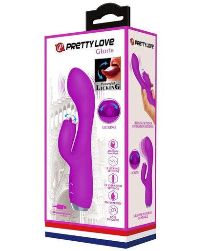 PRETTY LOVE - GLORIA RECHARGEABLE RABBIT VIBRATOR-WATERPROOF PURPLE