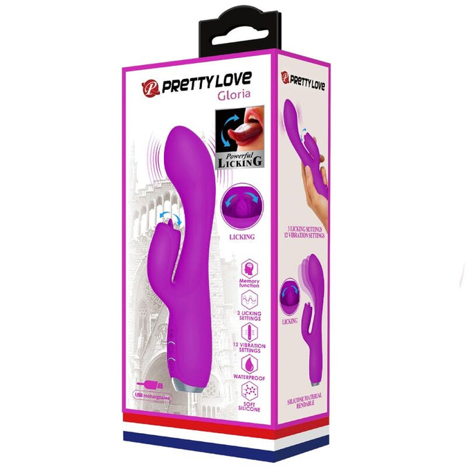 PRETTY LOVE - GLORIA OPLAADBARE KONIJNENVIBRATOR-WATERDICHT PAARS