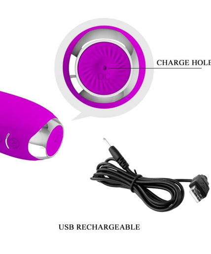 PRETTY LOVE - HECTOR RECHARGEABLE ELECTROSHOCK VIBRATOR WATERPROOF PURPLE
