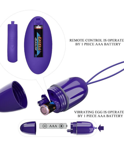 PRETTY LOVE - SELKIE YOUTH MINI VIBRATING EGG VIOLET REMOTE CONTROL