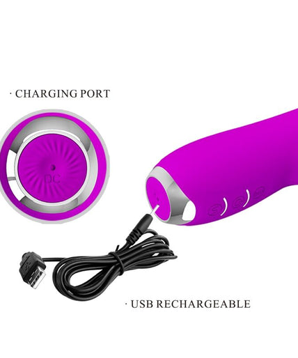 PRETTY LOVE - RACHEL RECHARGEABLE VIBRATOR WITH PURPLE SUCTION CUP