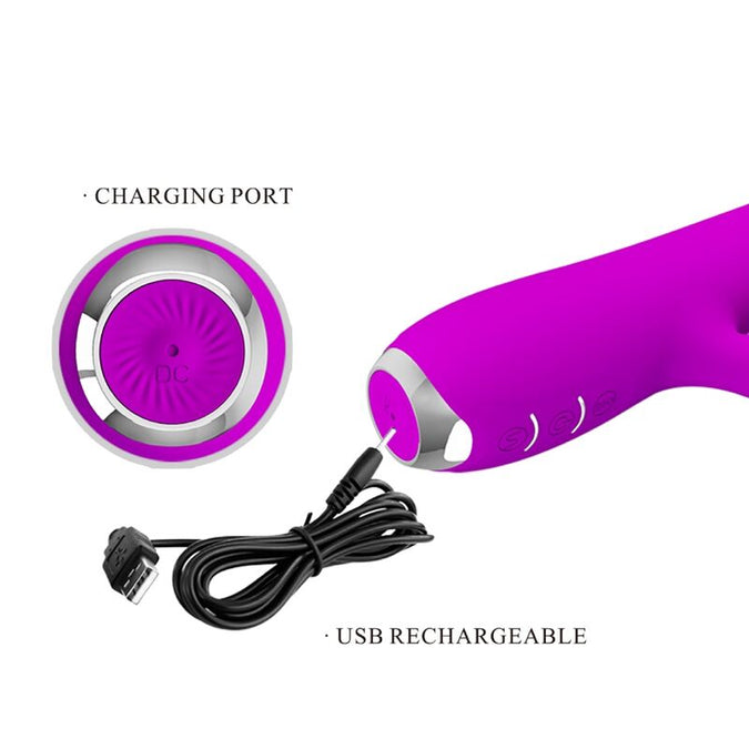 Pretty Love – Rachel Oplaadbare Vibrator met Paarse Zuignap