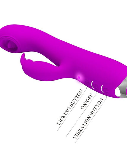 PRETTY LOVE - RACHEL RECHARGEABLE VIBRATOR WITH PURPLE SUCTION CUP