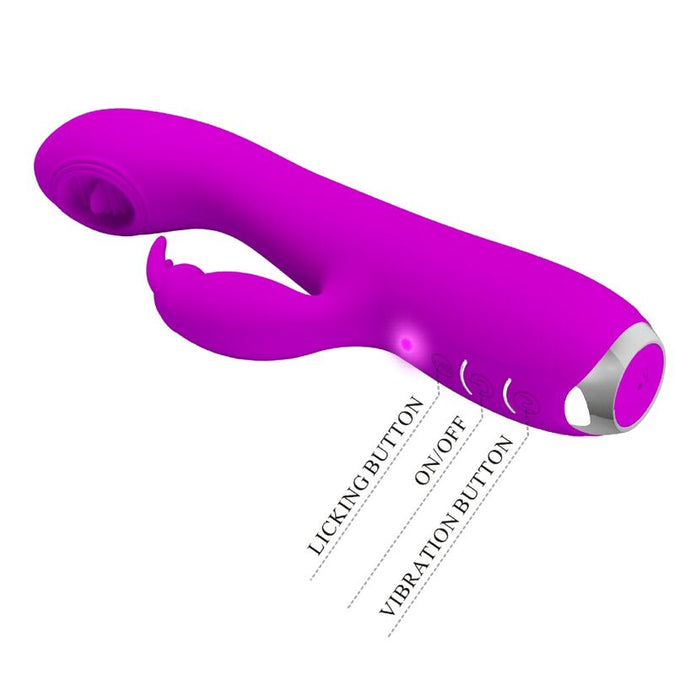 Pretty Love – Rachel Oplaadbare Vibrator met Paarse Zuignap