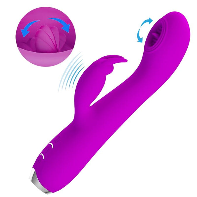 Pretty Love – Rachel Oplaadbare Vibrator met Paarse Zuignap