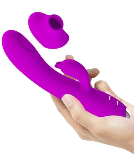PRETTY LOVE - REGINA RECHARGEABLE VIBRATOR-SUCTION GEL PURPLE