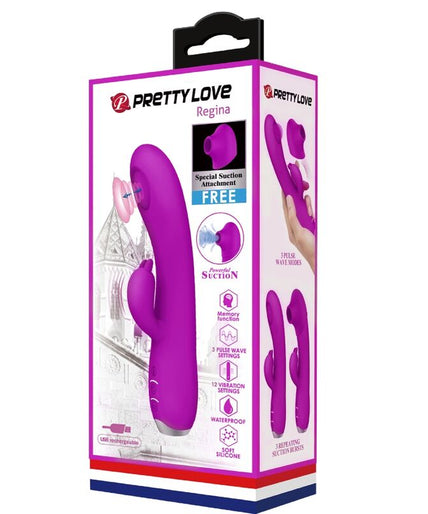 PRETTY LOVE - REGINA RECHARGEABLE VIBRATOR-SUCTION GEL PURPLE