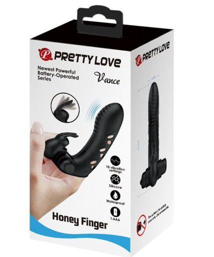 PRETTY LOVE - VANCE BLACK RABBIT VIBRATOR FINGER COVER