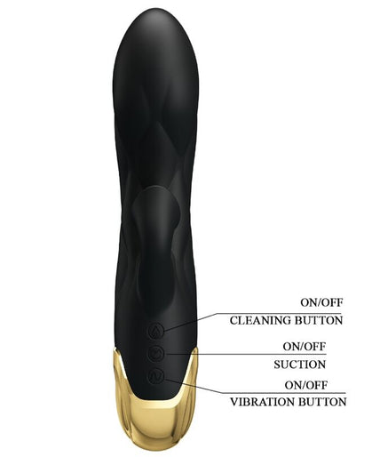 PRETTY LOVE - BLACK RECHARGEABLE GOLD PLATED LUXURY VIBRATOR