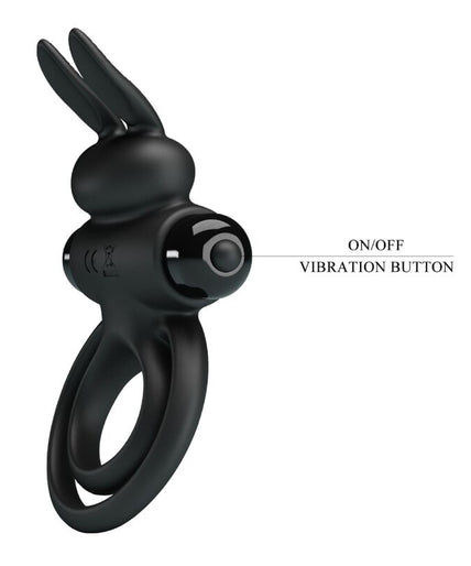PRETTY LOVE - VIBRATOR III RABBIT RING FOR BLACK PENIS