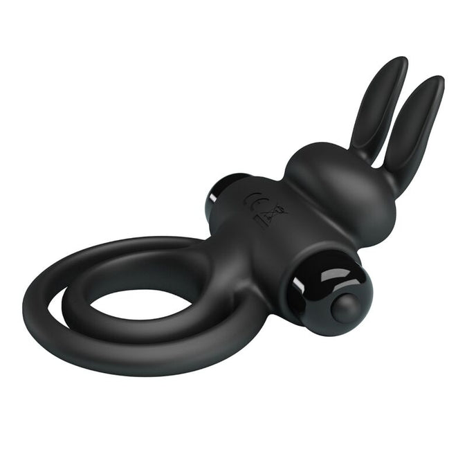 PRETTY LOVE - VIBRATOR III RABBITRING VOOR ZWARTE PENIS