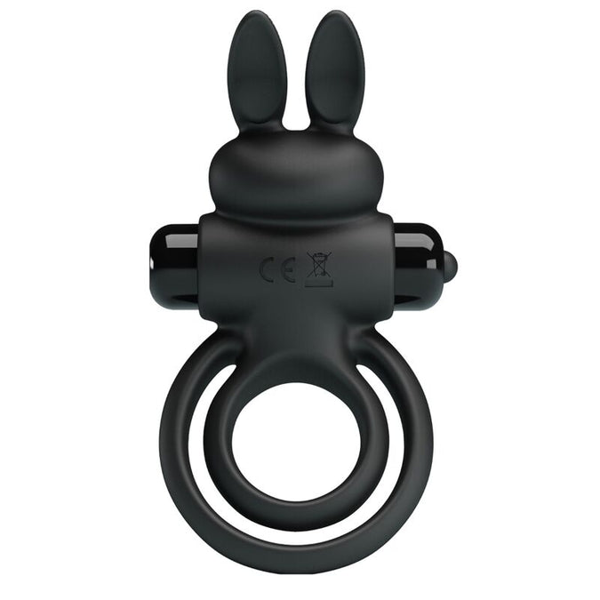 PRETTY LOVE - VIBRATOR III RABBITRING VOOR ZWARTE PENIS