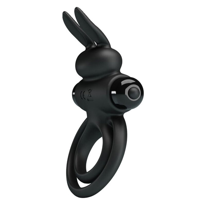 PRETTY LOVE - VIBRATOR III RABBITRING VOOR ZWARTE PENIS