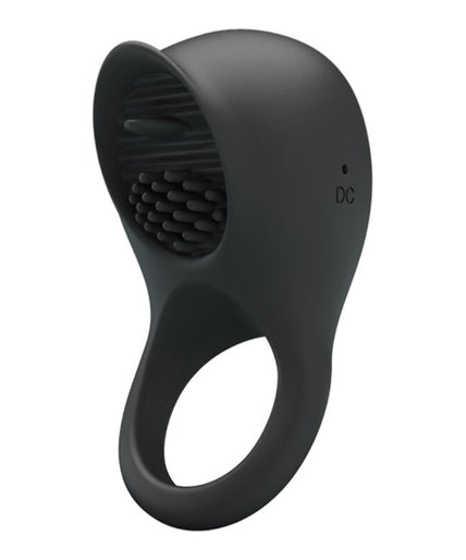 PRETTY LOVE - VIBRATING PENIS RING WITH BLACK TONGUE