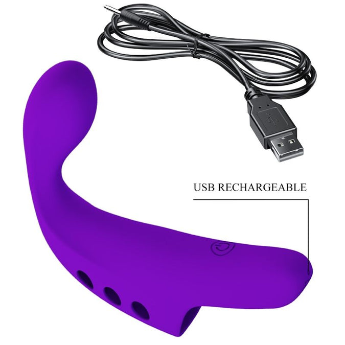 Pretty Love – Gorgon Purple Rechargeable Finger Vibrator