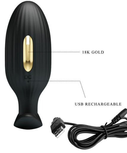 PRETTY LOVE - JEFFERSON ANALE PLUG ZWART MET APP-BEDIENING