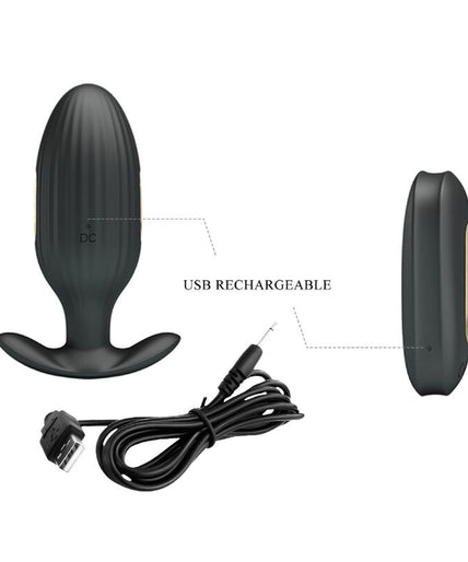 PRETTY LOVE - KELLY PLUG ANAL RECHARGEABLE VIBRATOR BLACK