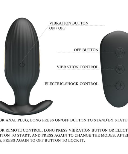 PRETTY LOVE - KELLY PLUG ANAL RECHARGEABLE VIBRATOR BLACK
