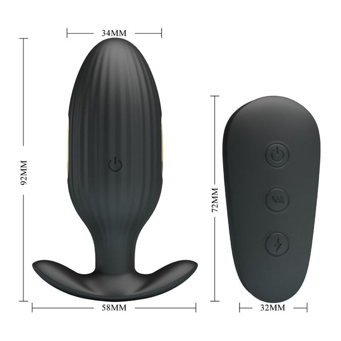 PRETTY LOVE - KELLY ANALE PLUG OPLAADBARE VIBRATOR ZWART