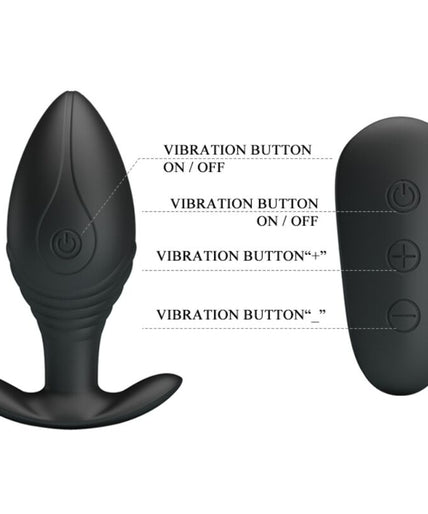 Pretty Love – Regina Anale Plug Oplaadbare Vibrator Zwart