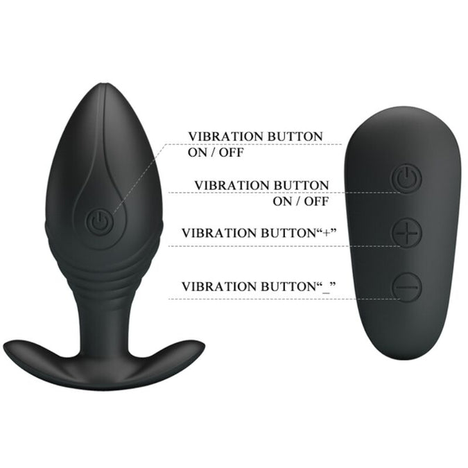Pretty Love – Regina Analplug Wiederaufladbarer Vibrator Schwarz