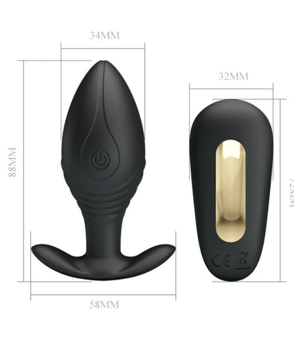 Pretty Love – Regina Anale Plug Oplaadbare Vibrator Zwart