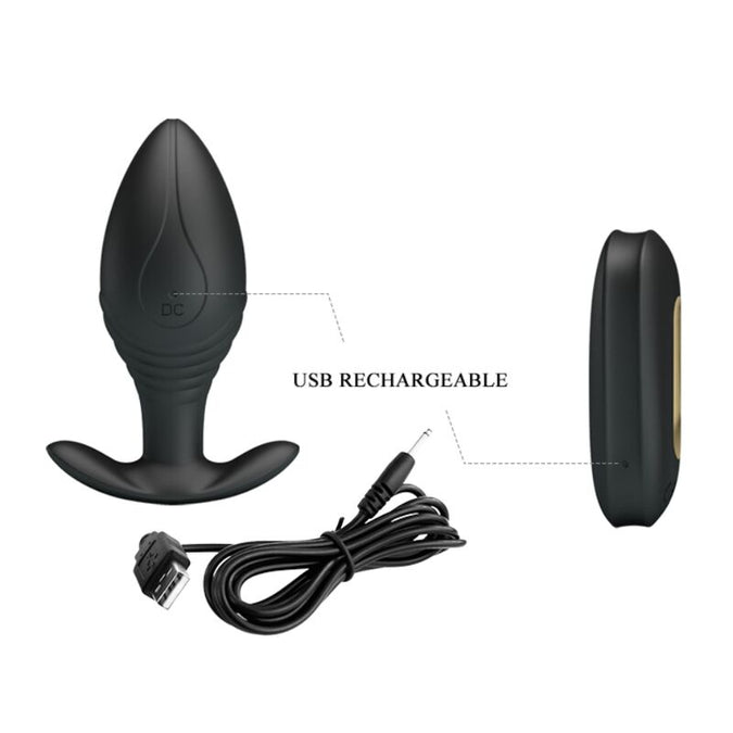 Pretty Love – Regina Analplug Wiederaufladbarer Vibrator Schwarz