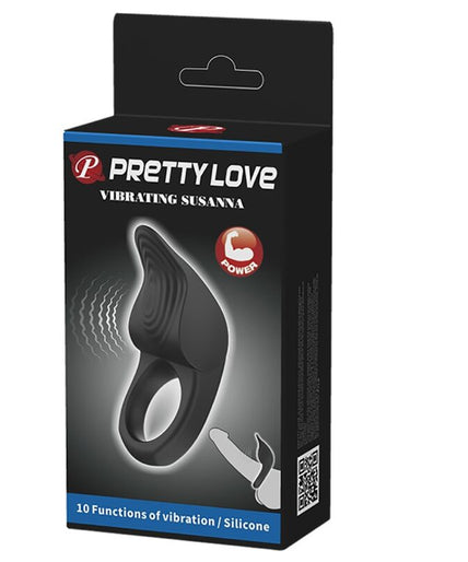 PRETTY LOVE - SUSANNA VIBRATING PENIS RING BLACK