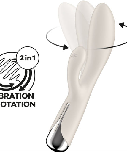 SATISFYER - SPINNING RABBIT 1 CLITORIS AND G-SPOT STIMULATION BEIGE