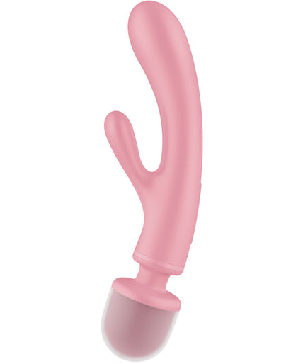 SATISFYER - TRIPLE LOVER RABBIT VIBRATOR MASSAGER PINK