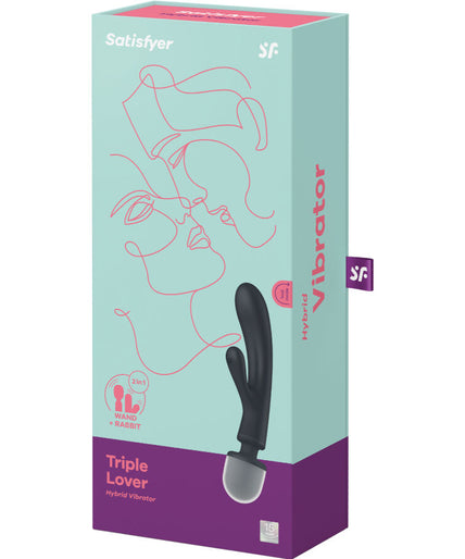 SATISFYER - TRIPLE LOVER RABBIT VIBRATOR MASSAGER GREY