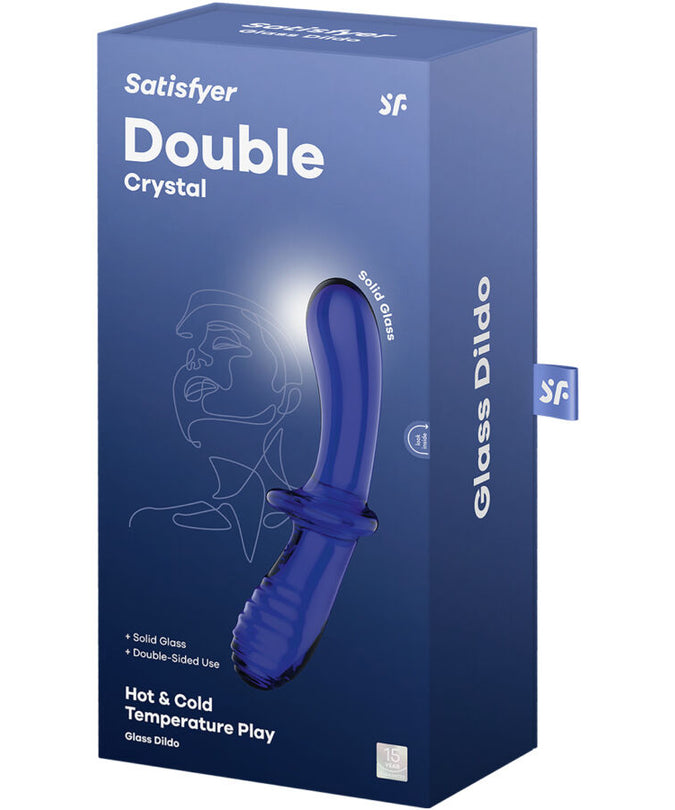 SATISFYER - DOUBLE CRYSTAL DILDO BLUE