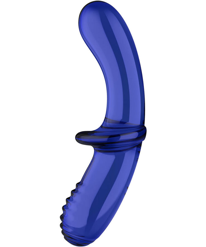 SATISFYER - DOUBLE CRYSTAL DILDO BLUE