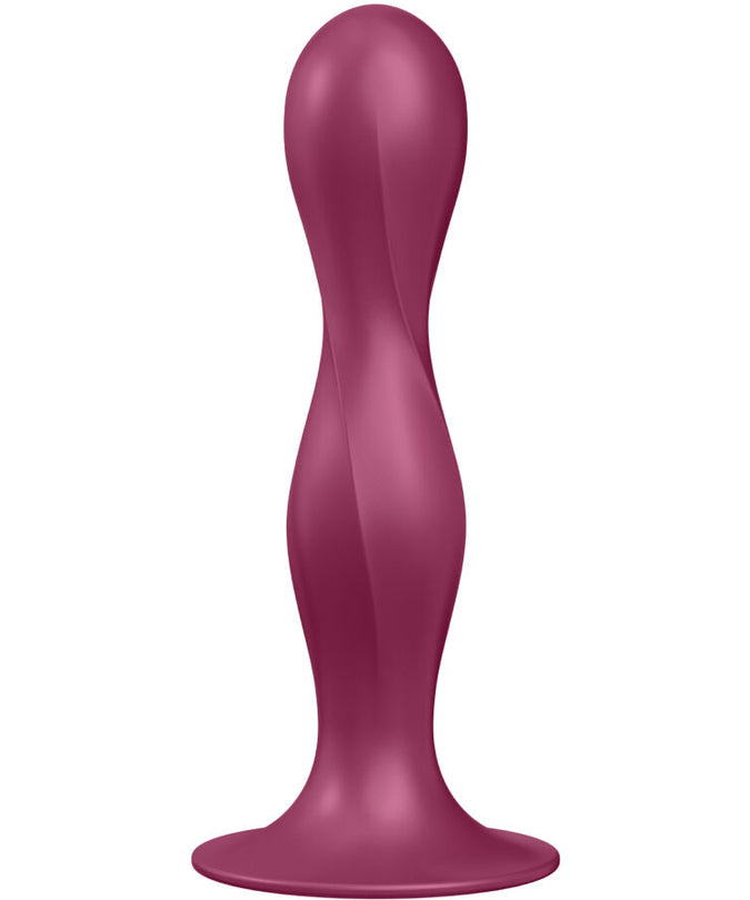 Satisfyer – Doppelkugel-R Silikon Dildo Granat