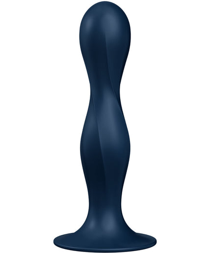 SATISFYER - DOUBLE BALL-R SILICONEN DILDO BLAUW