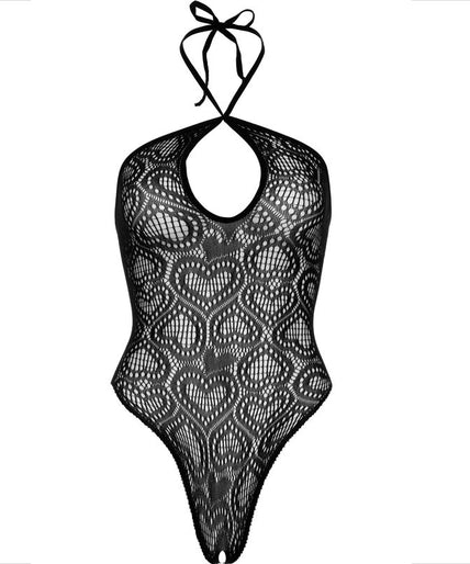 LEG AVENUE - BODY SEAMLESS HALTERNECK ZWART
