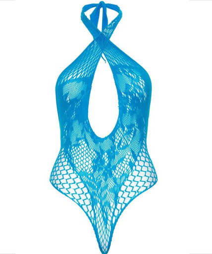 LEG AVENUE - TEDDY HALTER MET KANT BLAUW
