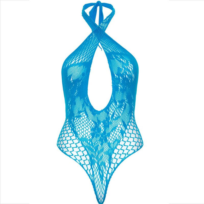 LEG AVENUE - TEDDY HALTER MET KANT BLAUW