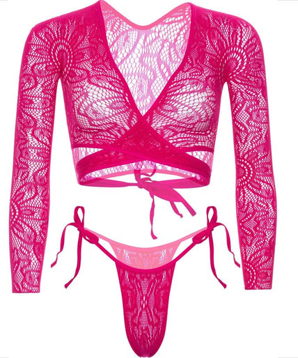 LEG AVENUE - TOP CROP KANT MET STRING