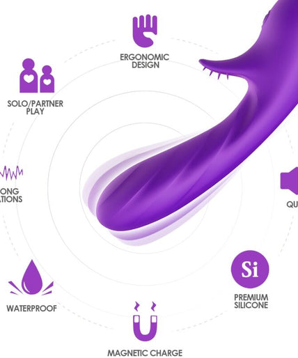 Armony – Romantische vibrator met stimulator paars