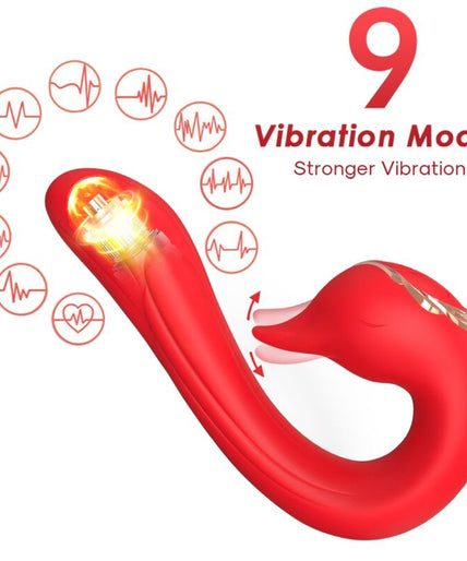 Armony – Delfin vibrator met meerdere standen en warmtefunctie Rood