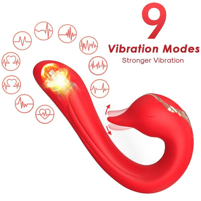Armony – Delfin vibrator met meerdere standen en warmtefunctie Rood