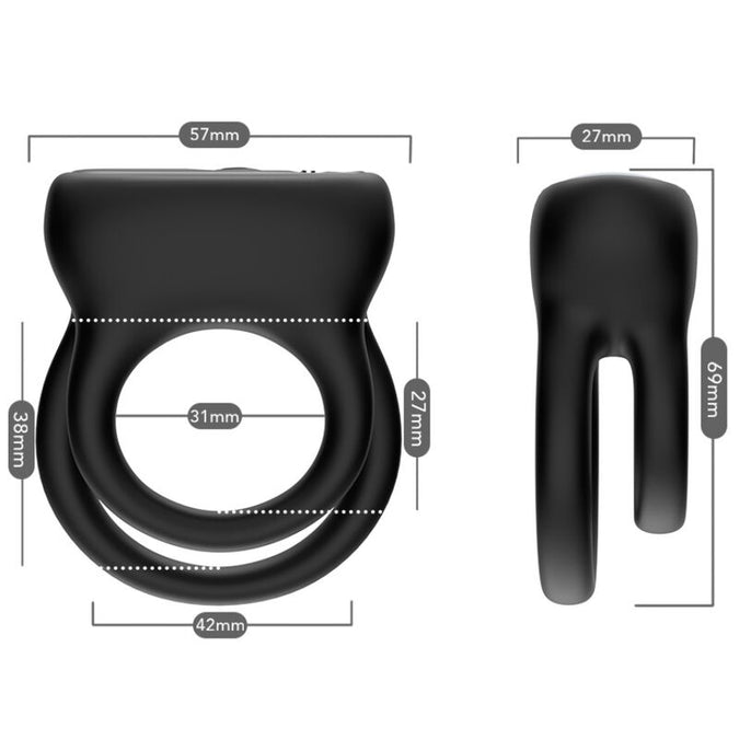 ARMONY - DUBBELE RING VIBRATOR ZWART