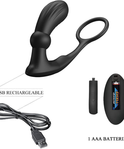 PRETTY LOVE - WARREN BLACK ANAL RING & VIBRATOR
