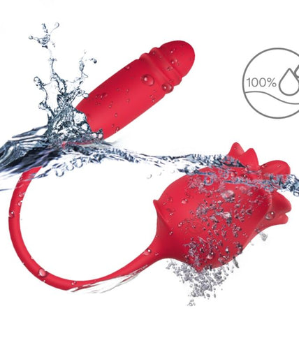 ARMONY - 3-IN-1 ROZE, STIMULATOR, ZUIGING EN UP&DOWN MET RODE STAART