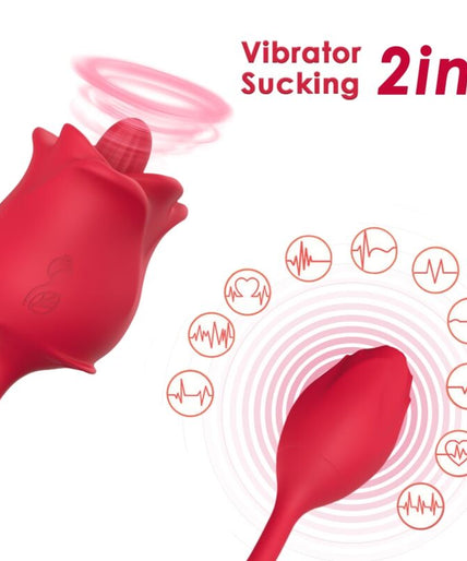 Armony – Pink 2 In 1 Suction Stimulator & Vibrator 10 Modes With Red Tail