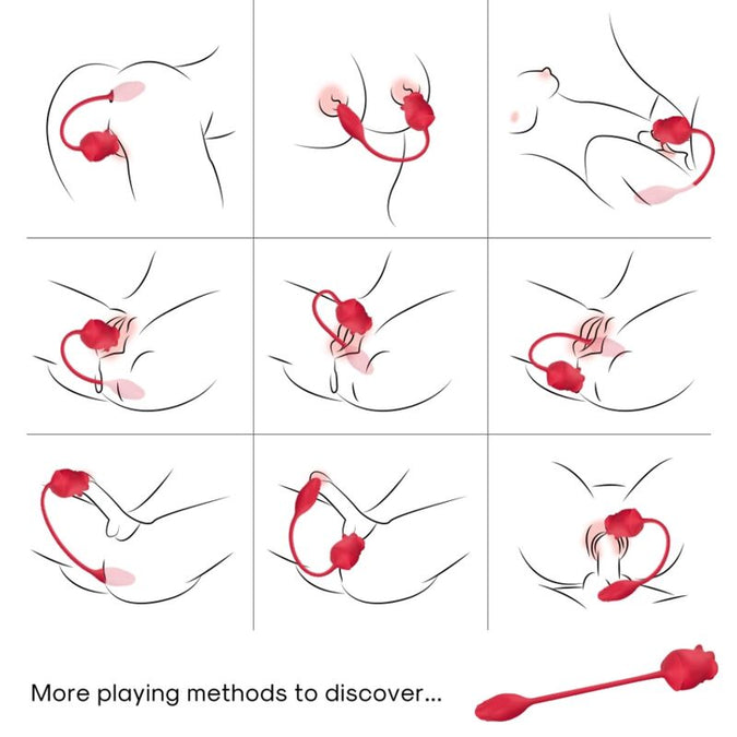 Armony – Pink 2 In 1 Suction Stimulator & Vibrator 10 Modes With Red Tail