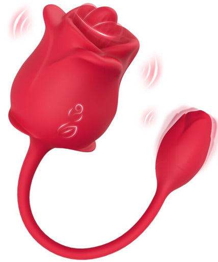 Armony – Pink 2 In 1 Suction Stimulator & Vibrator 10 Modes With Red Tail